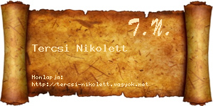 Tercsi Nikolett névjegykártya